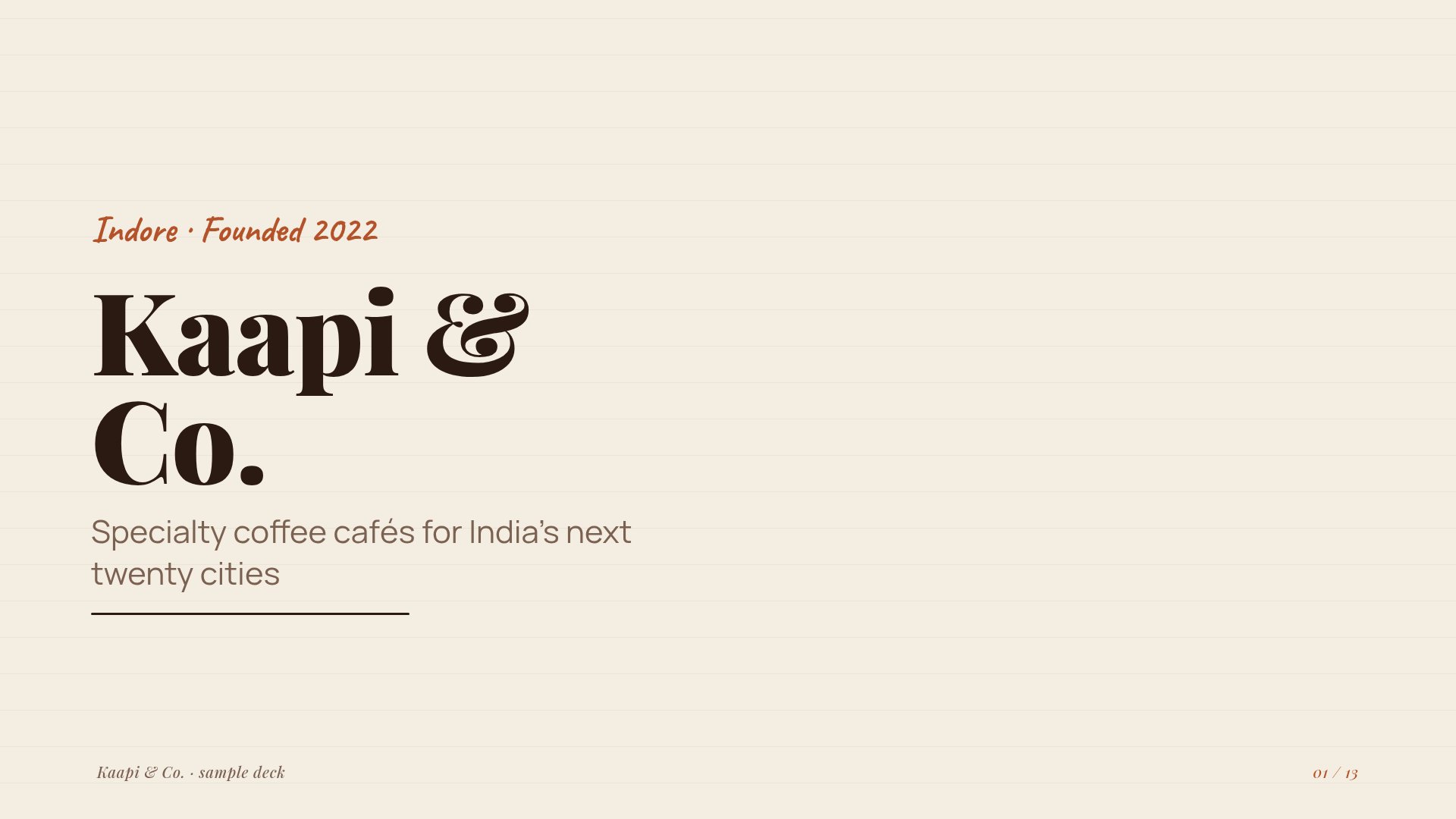 Kaapi & Co. — first slide